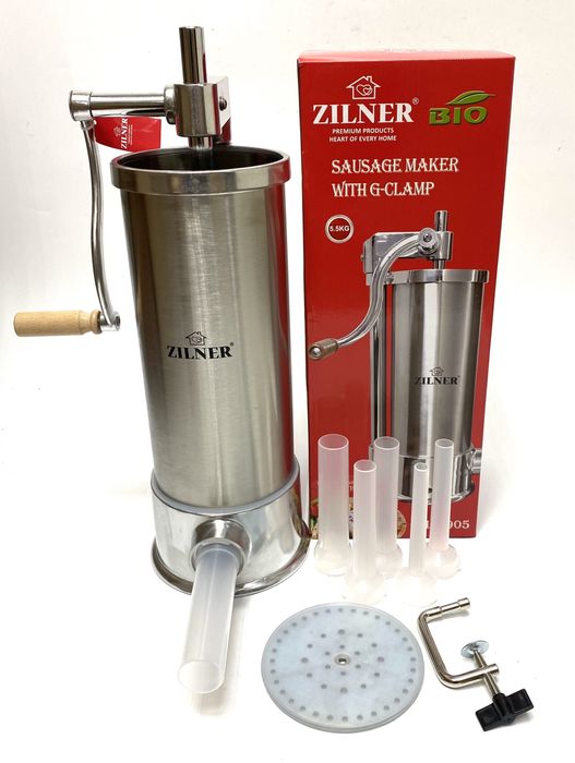 MOCNA Nadziewarka 5.5kg do KIEŁBAS maszynka szpryca do wędlin ZILNER