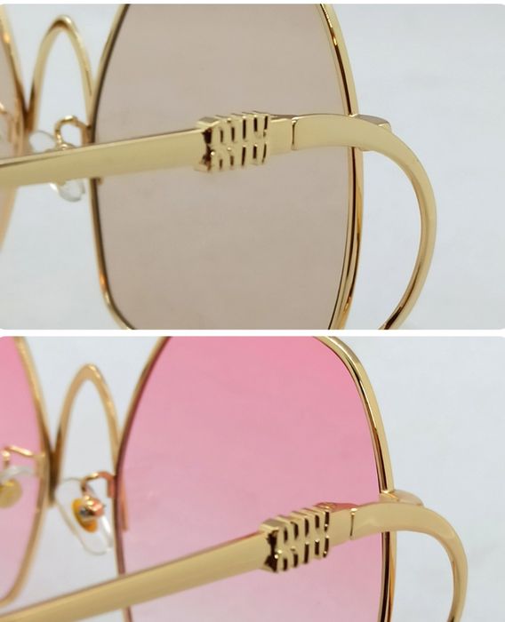 Miu Miu очки женские модные брендовые градиент в золотом металле