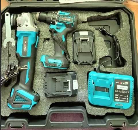 Zestaw Narzędzi Akumulatorowych 48v 4w1 + Wkrętarka Młotek Szlifierka