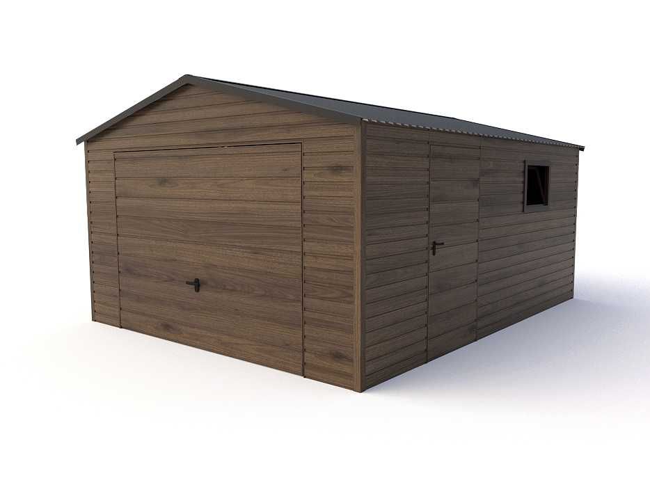 Garaż 3x5 akrylowy drewnopodobny blaszany