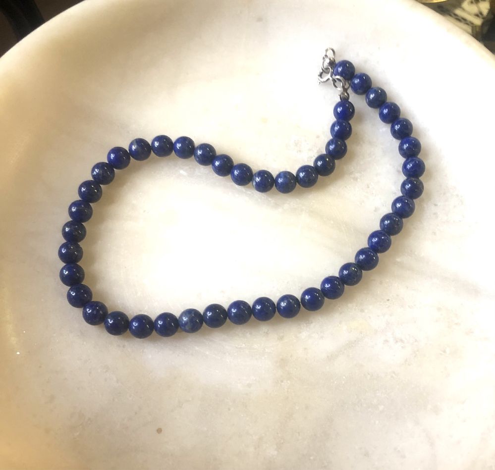 Naszyjnik kulki z lapisu lazuli