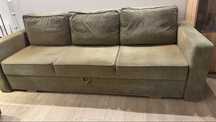 Sofa z fotelem kanapa brązowa khaki rozkładana