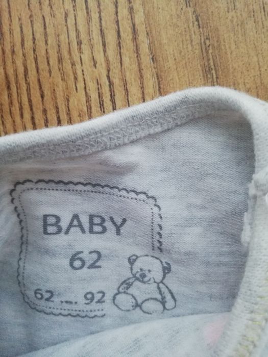 Body niemowlęce z długim rękawem szare r. 62 dla dziewczynki