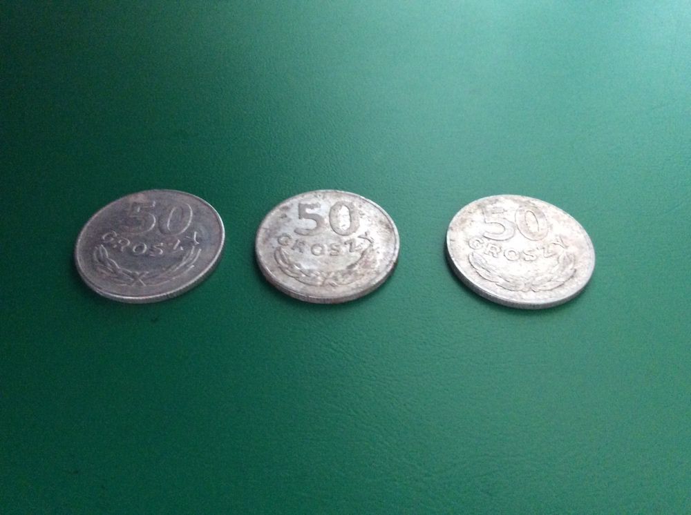 3 x 50 groszy bez znaku mennicy. PRL
