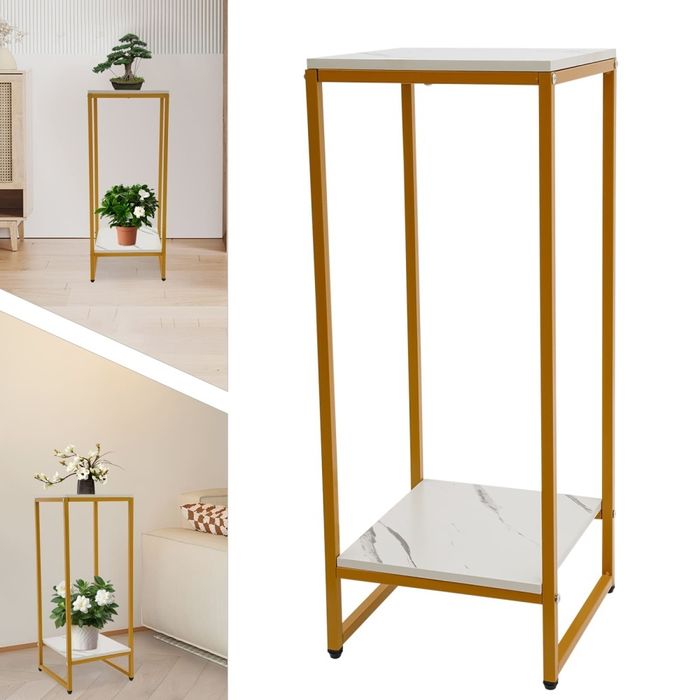 Stojak na Kwiaty Zloty z wyrazem Marmuru