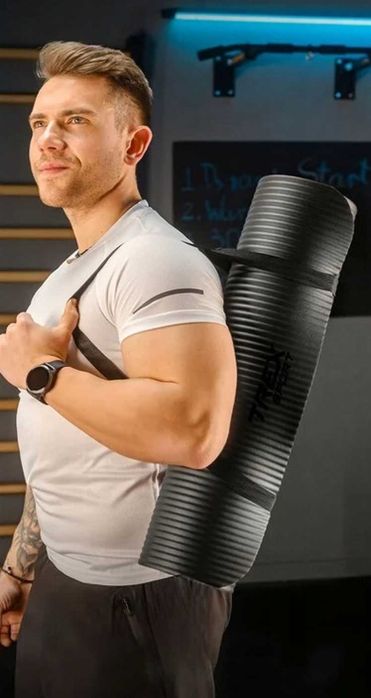 Zestaw 2w1 Gruba Mata do Ćwiczeń Joga Fitness + GRATIS Taśmy Oporowe