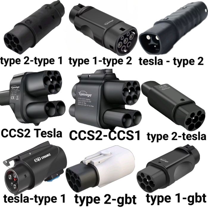 Адаптер Перехідник Тесла CCS2 type1 type 2 tesla NACS GBT CCS1 зарядка