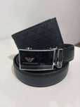 Emporio Armani meski zestaw pasek + portfel nowy