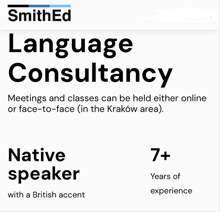 British Native Speaker z Londynu Konsultacje/ lekcje z angielskiego