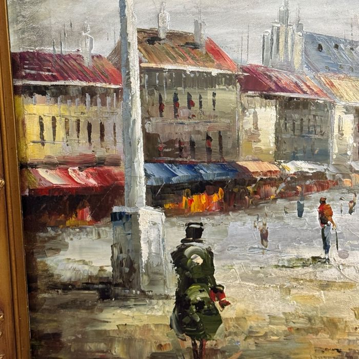 Obraz olejny Warszawa krakowskie przedmieście sygnowany B41/1162