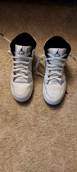 Buty Nike Air Jordan 1 Mid (GS) Białe rozmiar 38.5