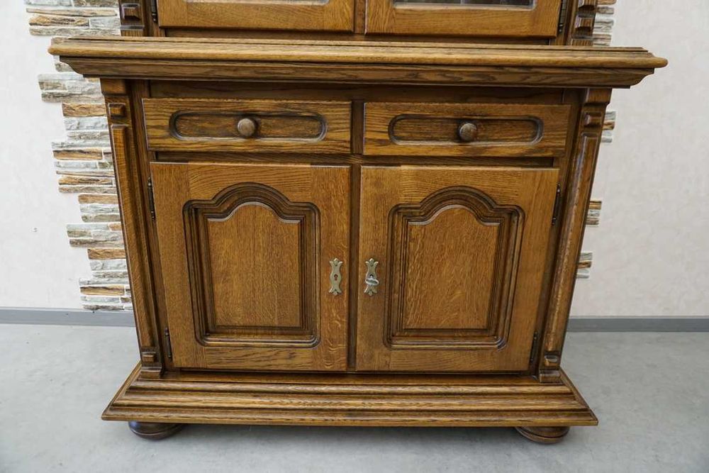 Witryna z Komodą Dębowa Ciemna 4 drzwiowa szer. 125 cm ( p-1281 )