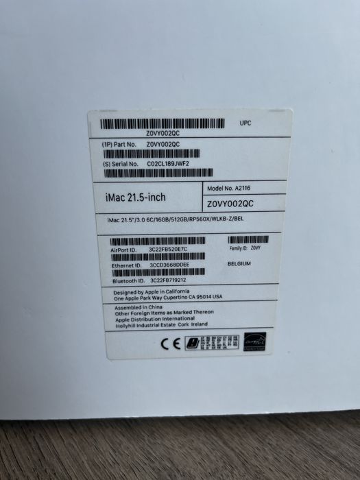 iMac 21.5” (2020) – i5 6-Core | 16 GB | 512 GB SSD | Mint + Box