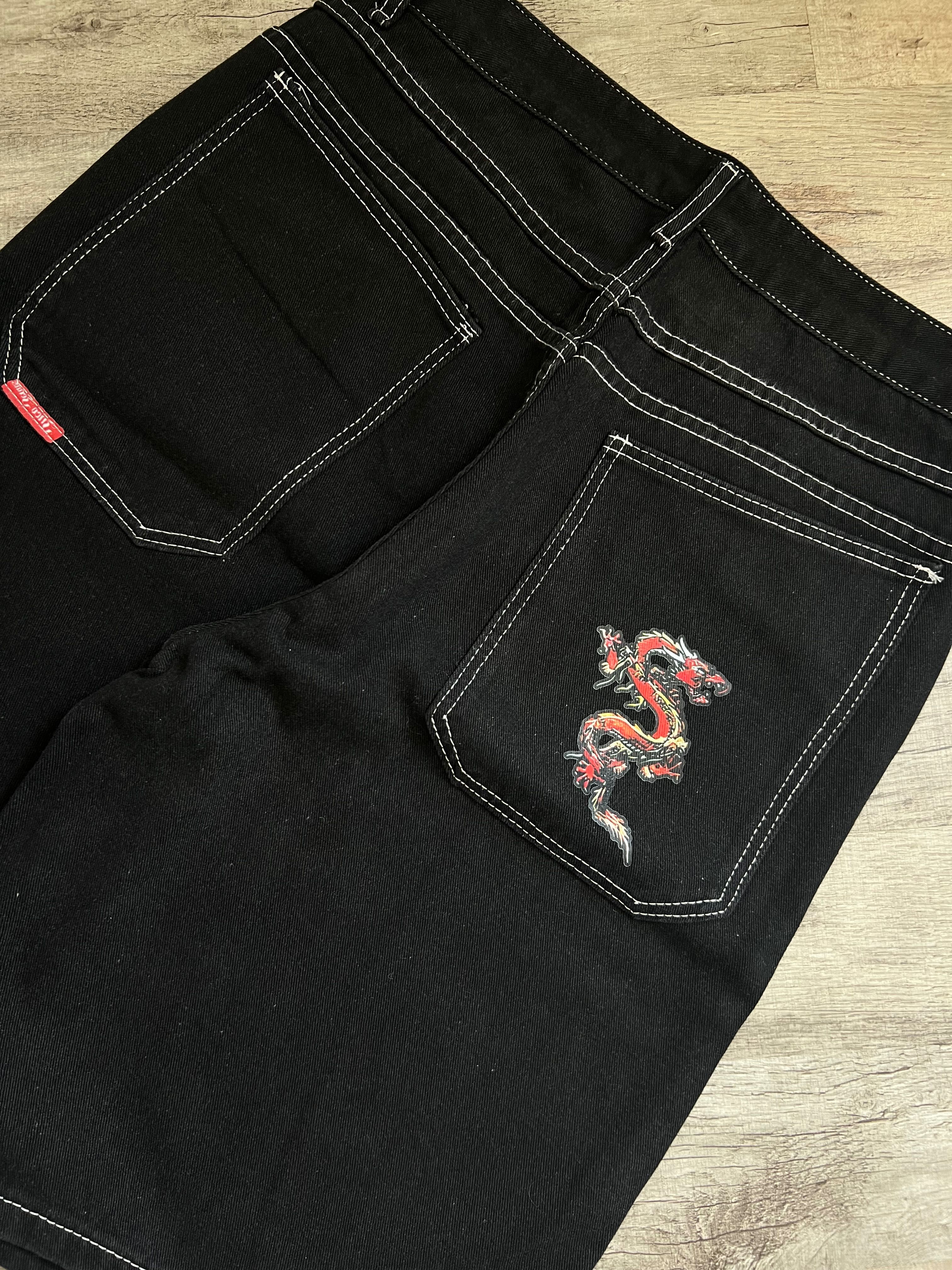 Широкі Шорти JNCO Baggy Джинсові Y2K SK8 Опиум Skater Чорні