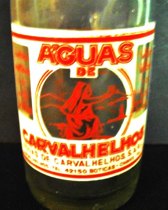 Garrafa antiga da Água de Carvalhelhos - Pirogravada