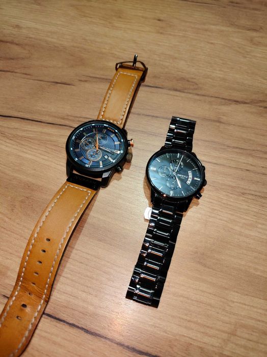 Zegarek męski x2 Curren na pasku + Nibosi bransoleta używane