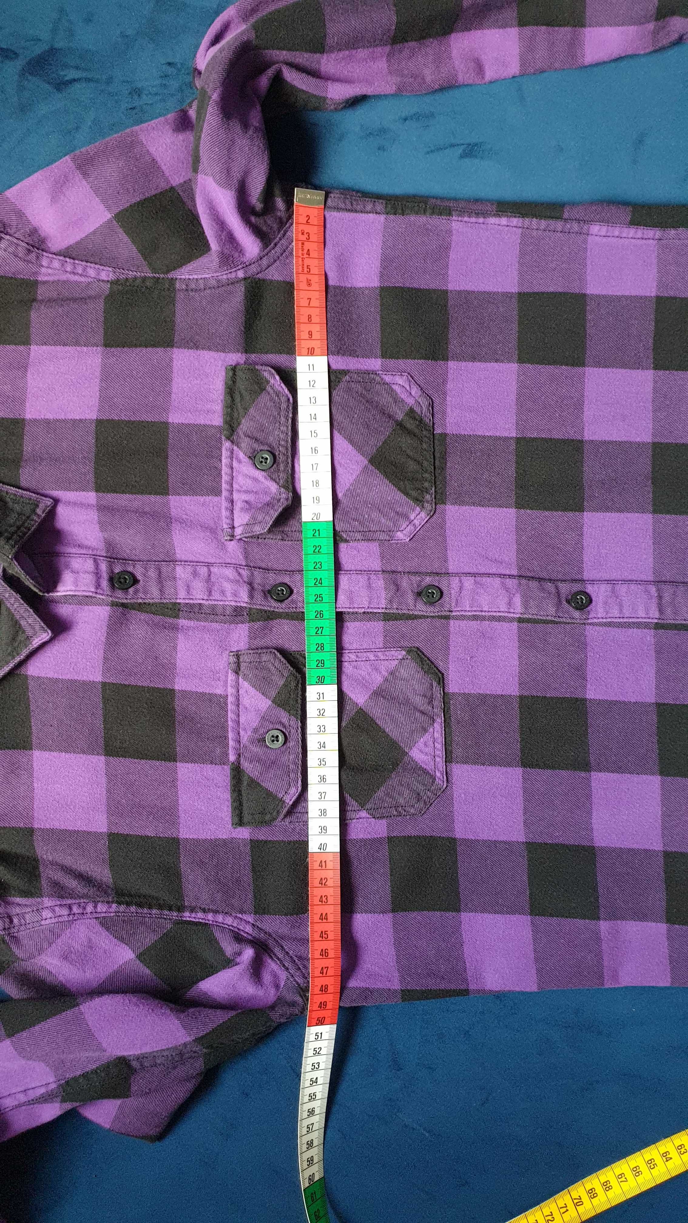 koszula flanelowa w kratę fioletowa rozmiar XS Cropp stan bdb
