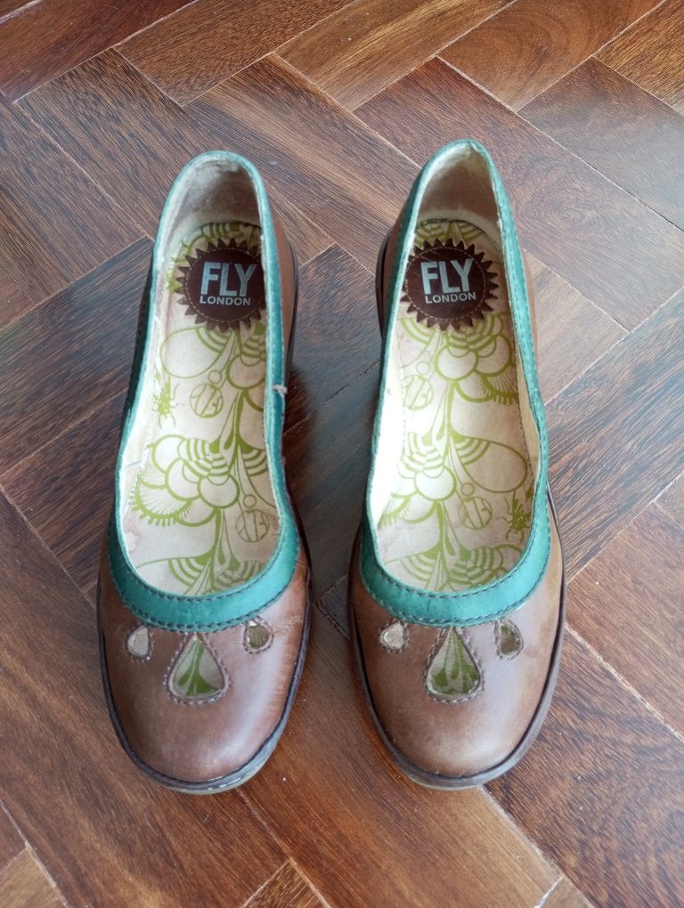 Fly London - verde e castanho - 35
