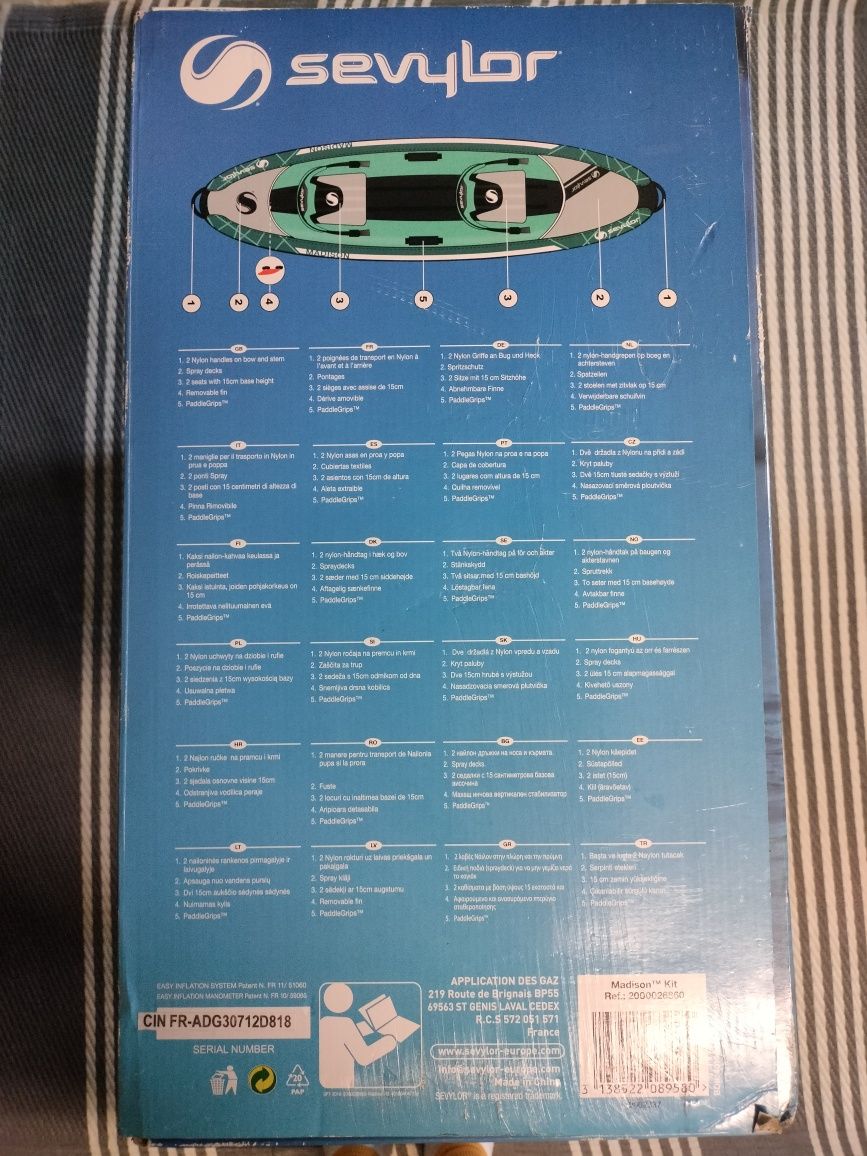 Sevylor Madison 2-osobowy nadmuchiwany kajak zestaw