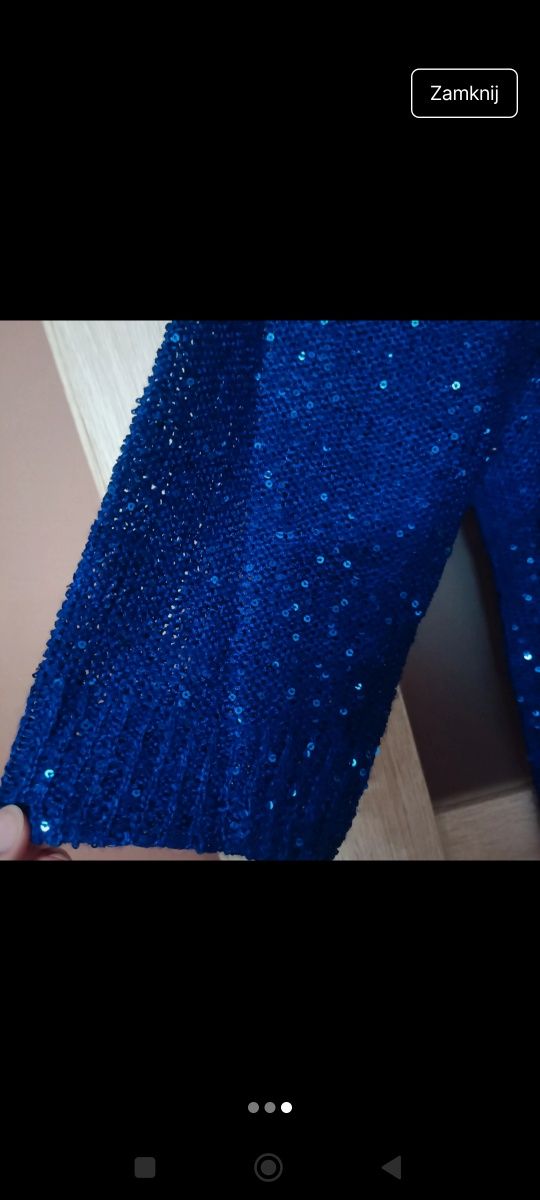 Kobaltowy sweter damski