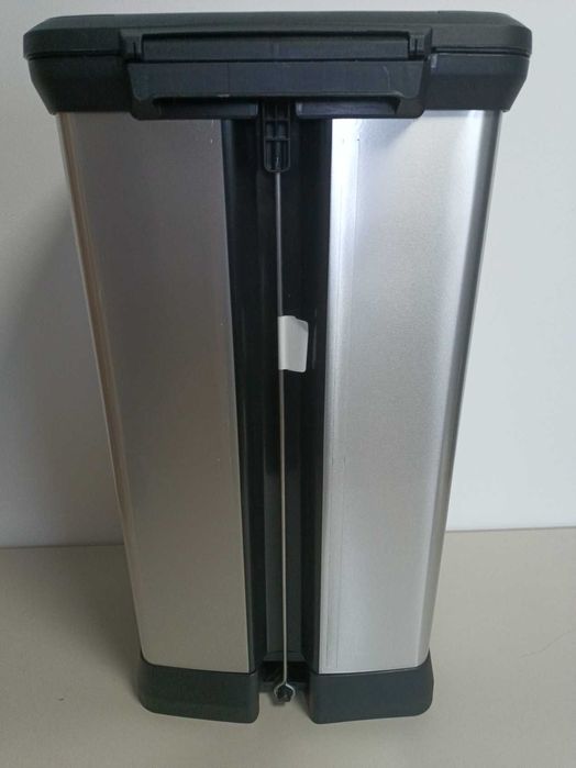 curver kosz na śmieci deco bin 50l srebrny