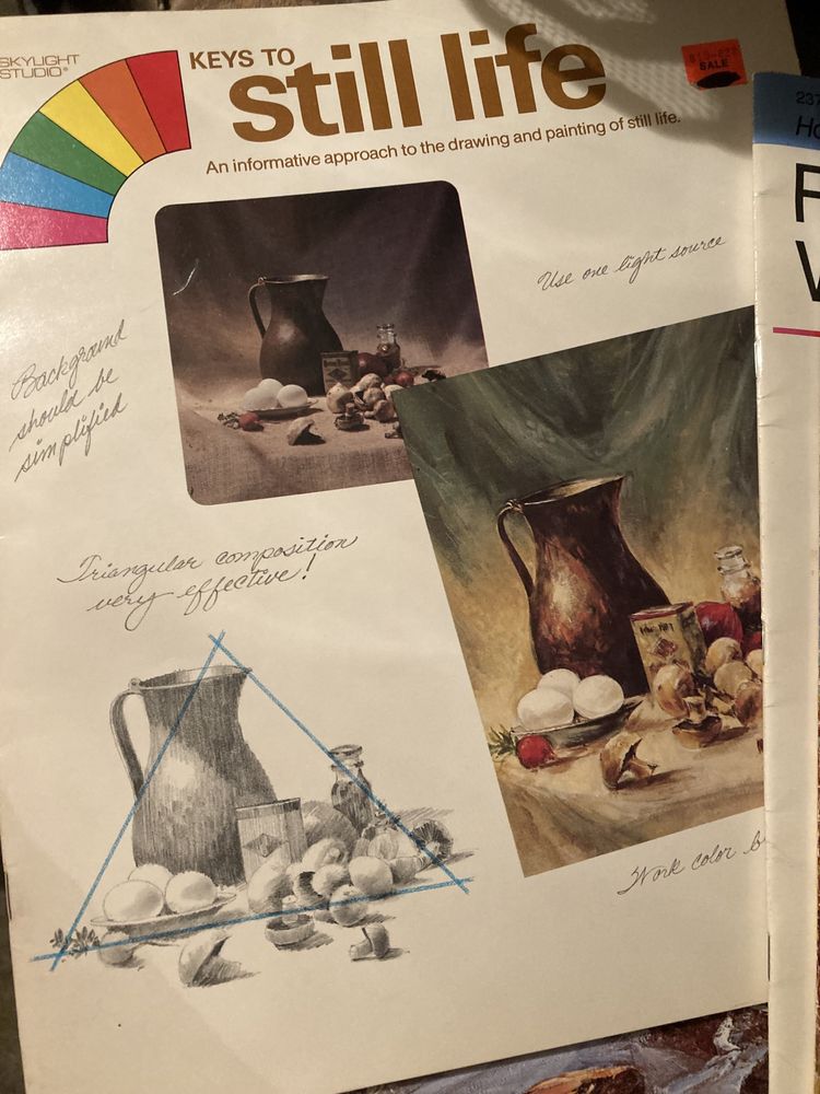 12 książek vintage o malowaniu farbami akwarelami i olejami