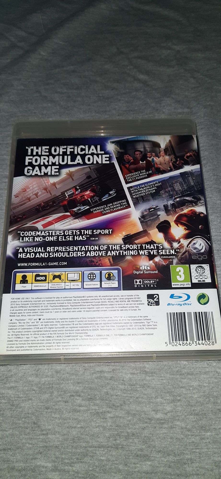 F1 2010 na konsolę ps3