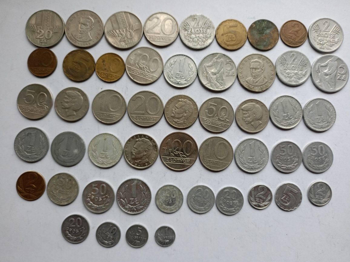 Monety z PRL 50 sztuk
