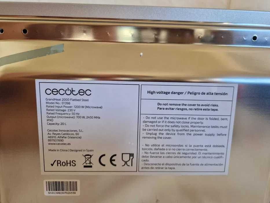 Mikrofala cecotec Grandheat 2000 flatbed steel