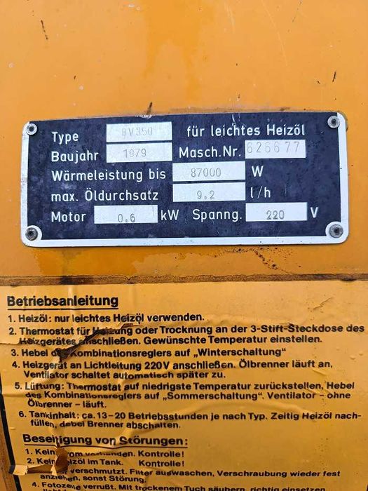 Nagrzewnica spalinowa Wilms BV350
