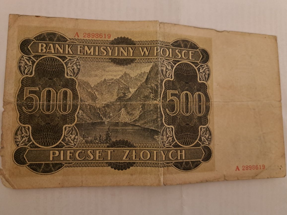 Banknot 500 zł - Bank Emisyjny W Polsce Kraków 1 Marzec 1940 Rok