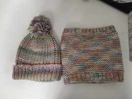 Komplet czapka zimowa dla dziewczynki Smyk r.52+ komin