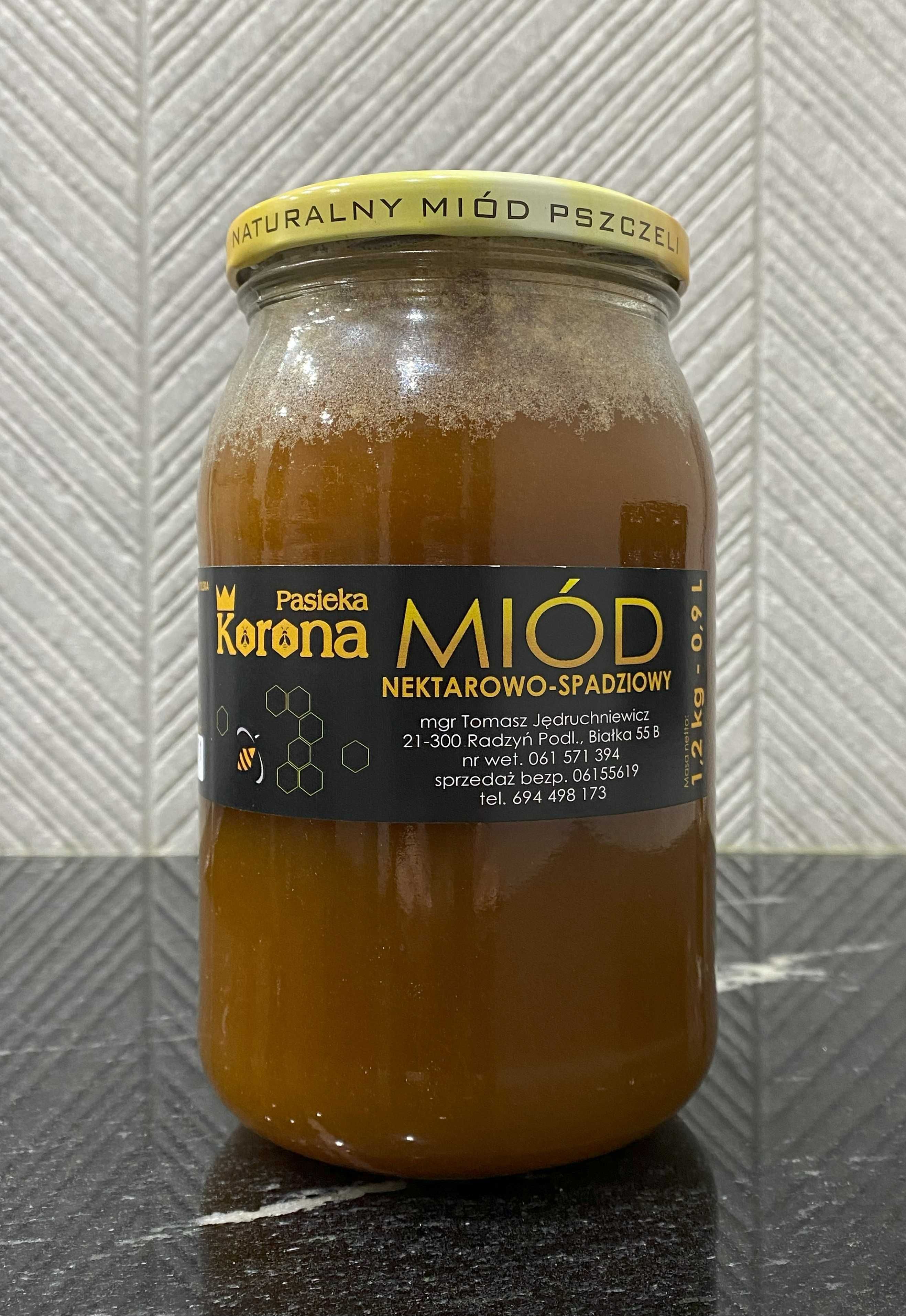 Miód Nektarowo-Spadziowy z własnej pasieki 1,2 kg