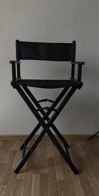 Krzesło reżyserskie do makijażu hoker czarny