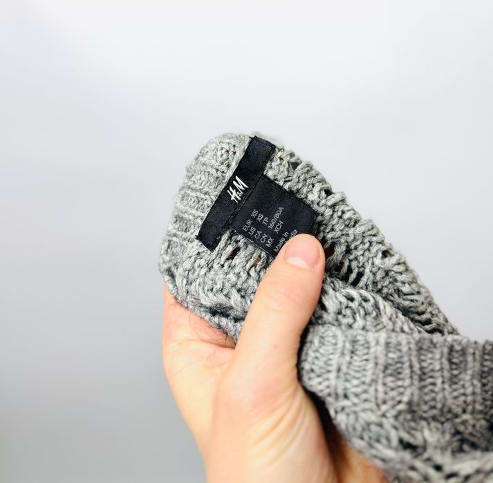 Ażurowy sweter w odcieniu szarości XS 34 H&M