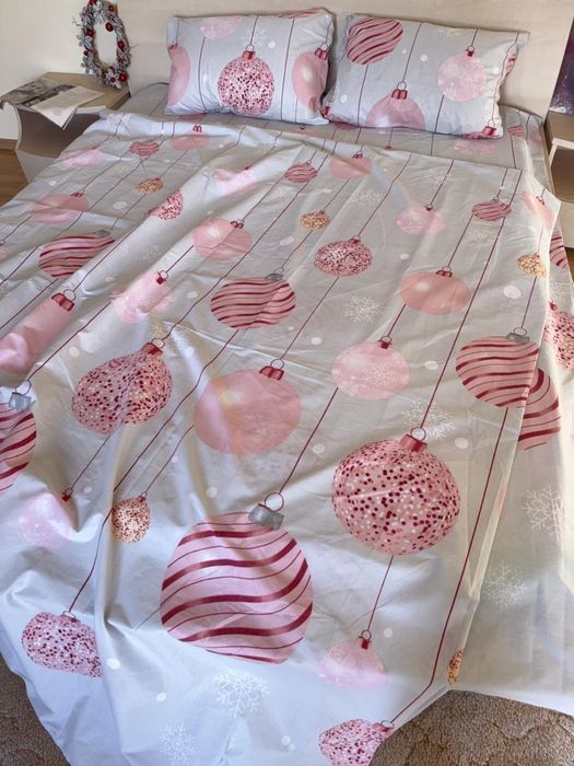 Комплекти Постільної білизни Новорічні полуторні,святкові 100% бавовна