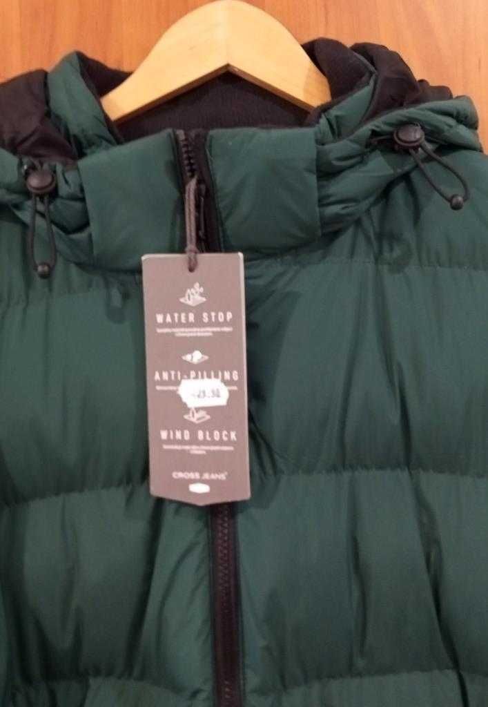 Kurtka męska CROSS JEANS puchowa, z kapturem roz. XXL