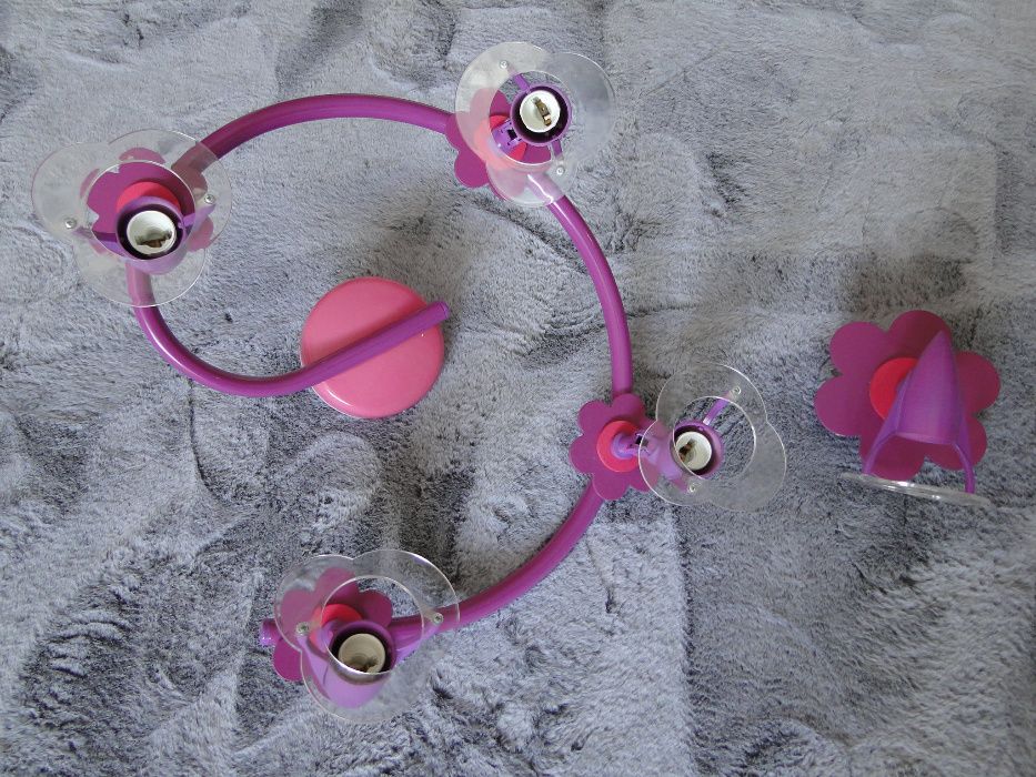 Lampa + kinkiet dla dziecka, kwiatki