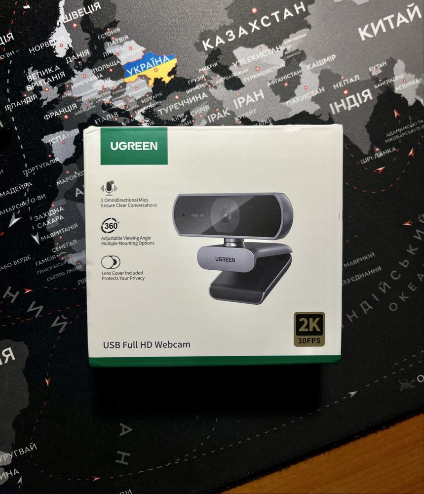 Веб камера Ugreen 2k з мікрфоном full hd usb