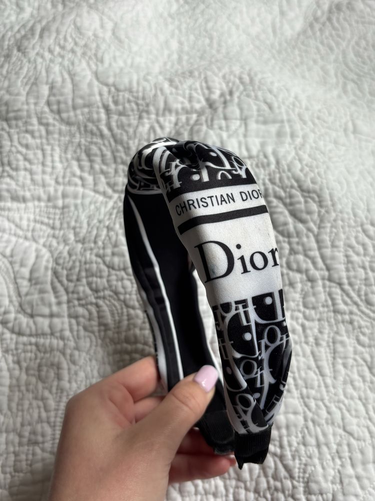 Opaska monogram Dior biało czarna