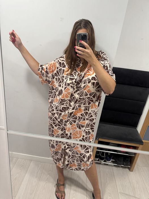 Długa sukienka maksi maxi midi koszulowa na guziki