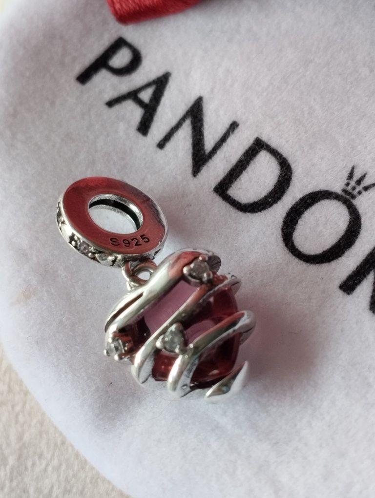 Charms serce cyrkonie jak Pandora 925 srebro nowy