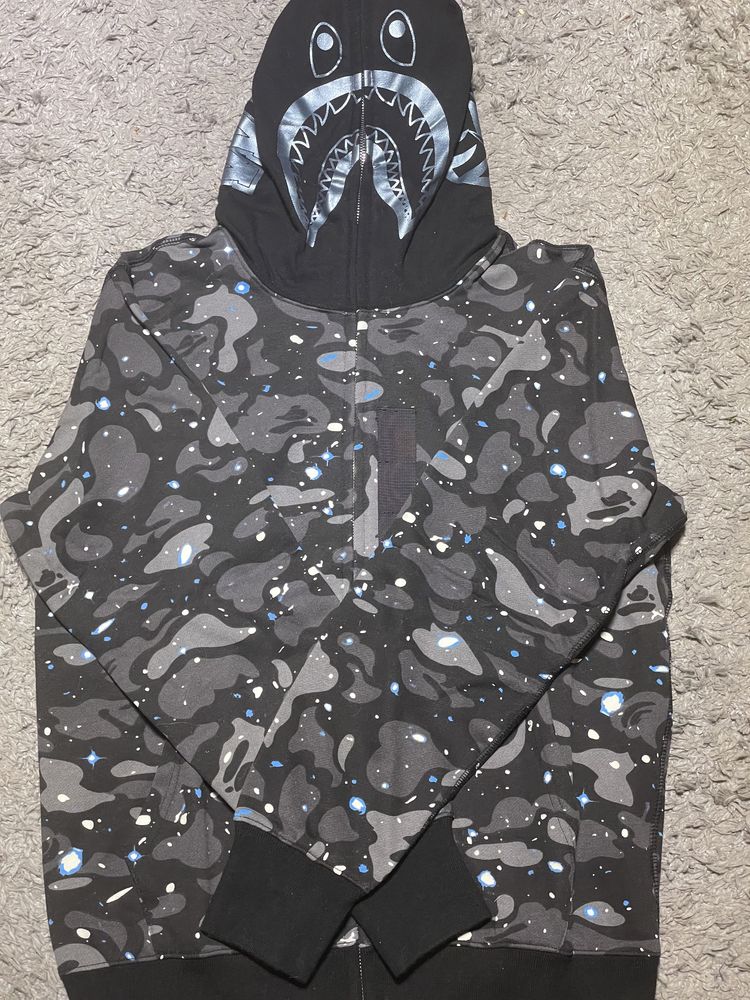 Bluza Bape Shark Full Zip Up Hoodie Space Camo M