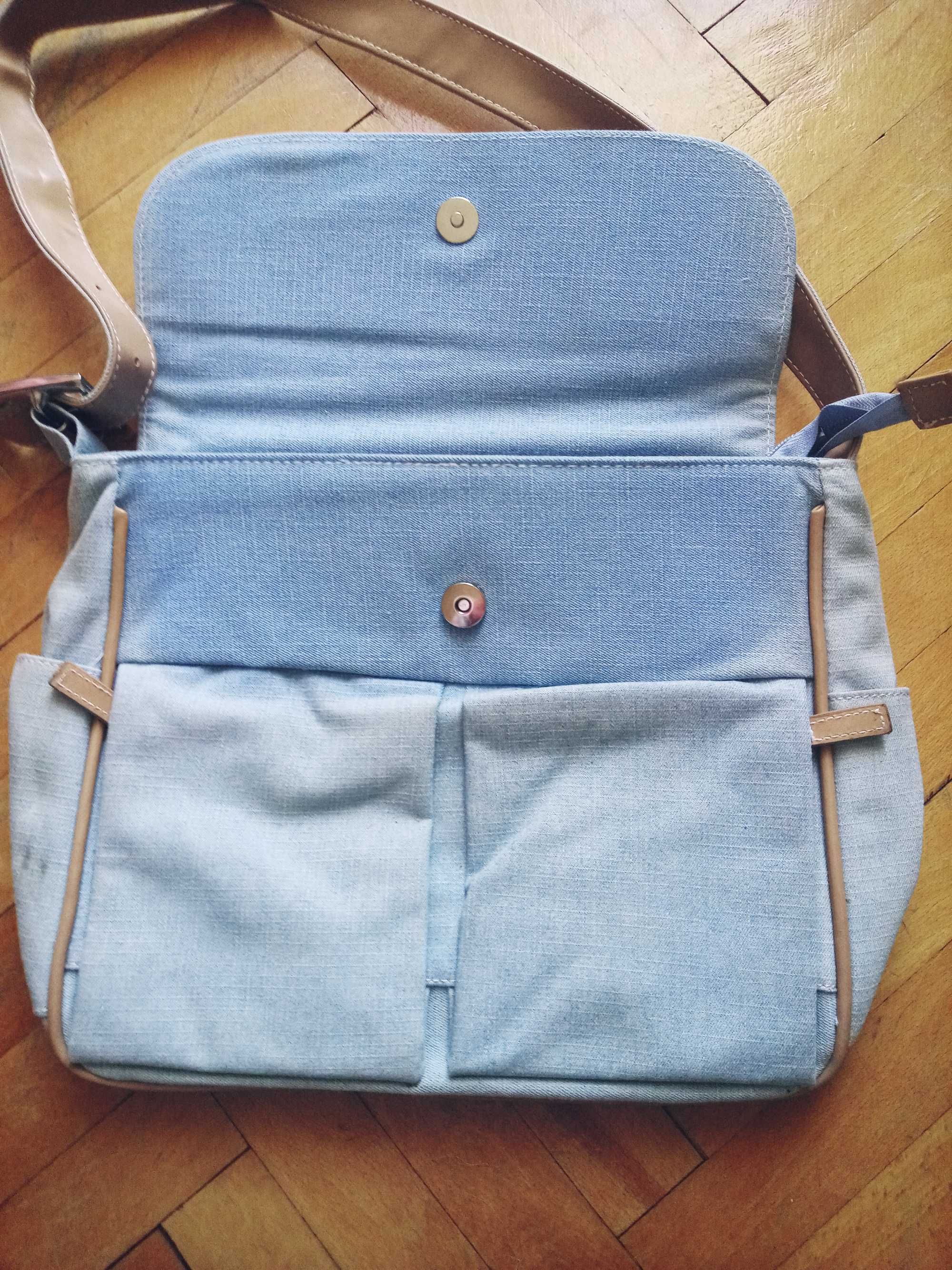 Torba listonoszka, denim, nowa