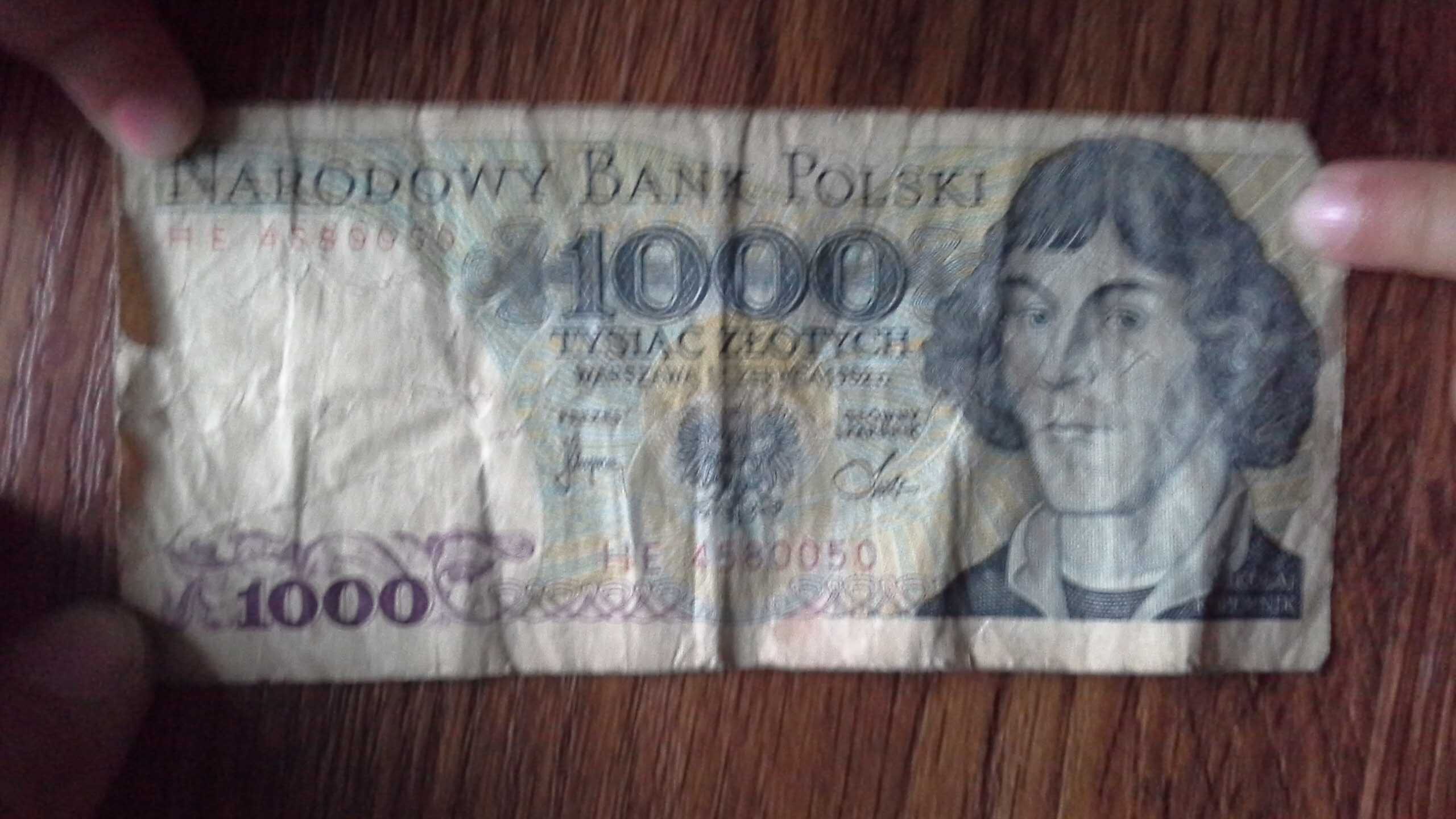 Banknot 1000zl 1000zł z czasów PRL