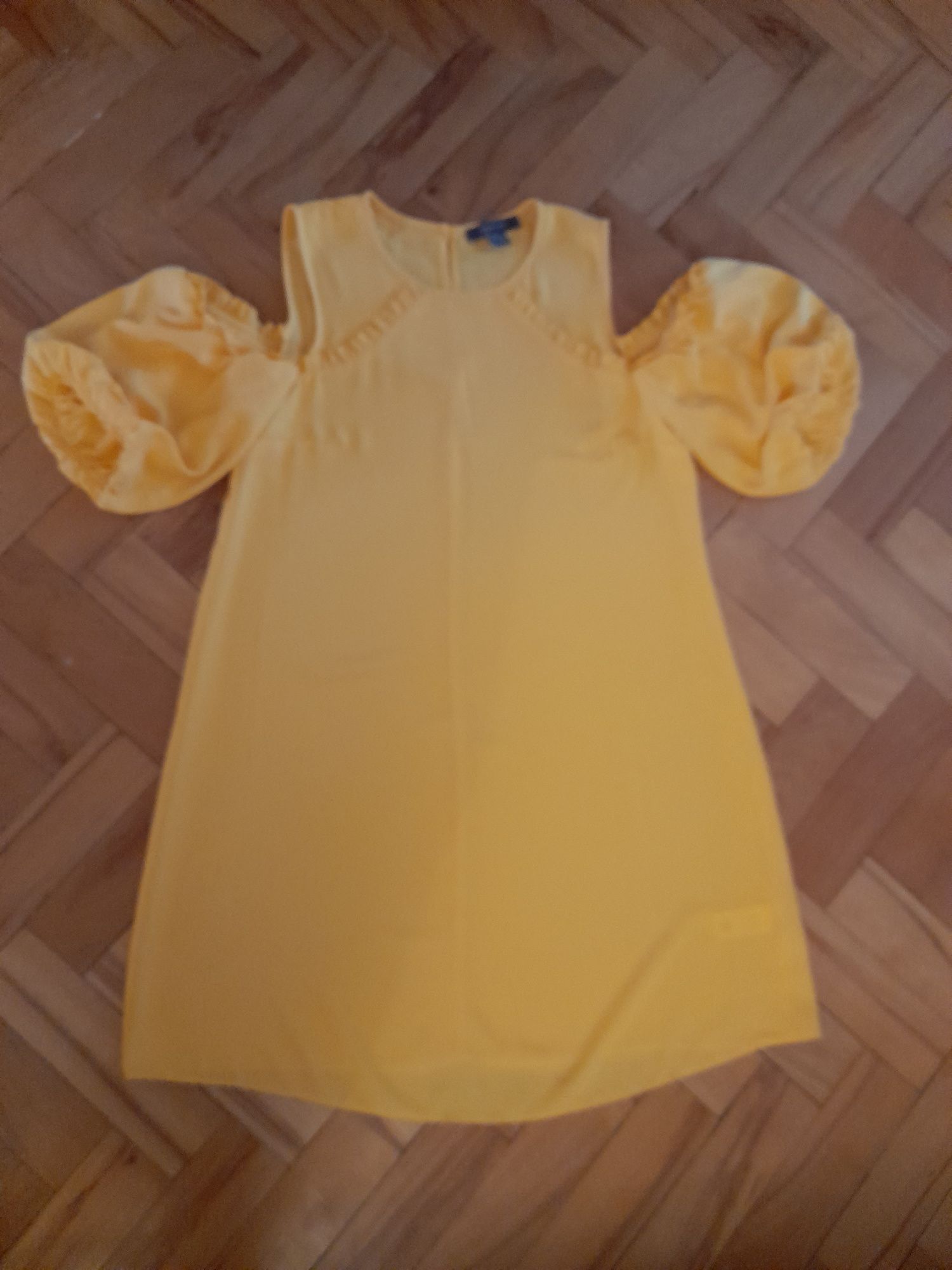 Nowa żółta sukienka Trapezowa Primark Atmosphere 40 L boohoo falbany