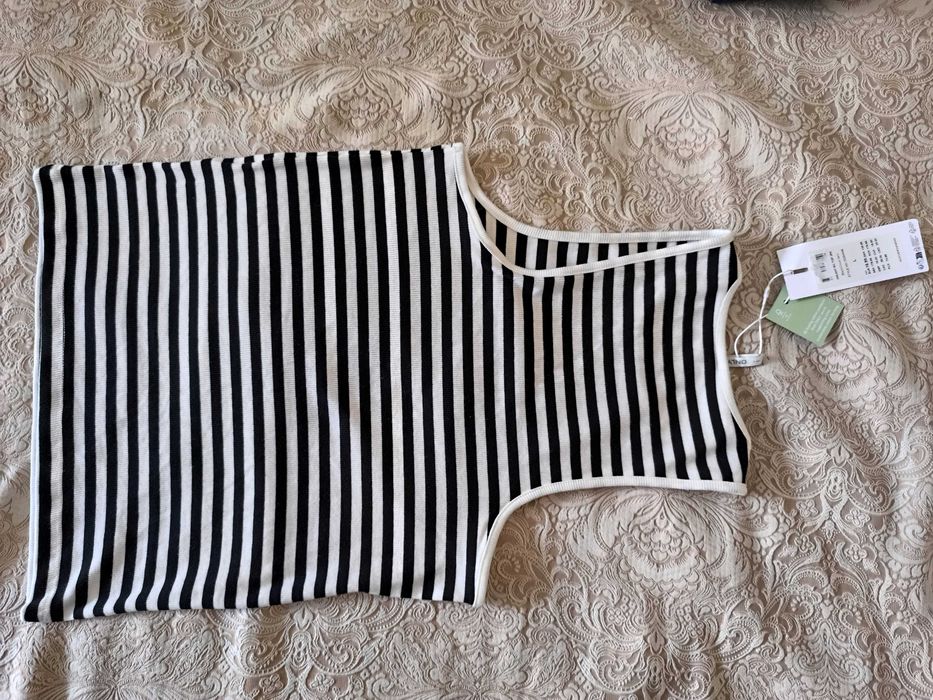 Нова жіноча бавовняна майка L розміру, бренду ONLY, біло-чорна