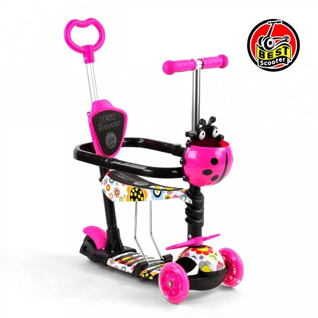 Дитячий самокат Best Scooter 5 в 1 із сидінням і батьківскою ручкою