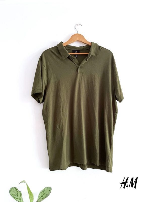 Camisola H&M – Manga curta – Tamanho XL – Verde caqui