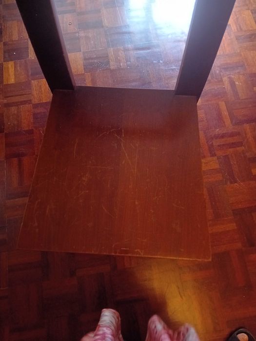 Mesa jantar cerejeira maciça com seis cadeiras 1,40/1,90x0,90